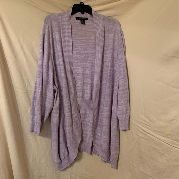 89th & Madison Sweaters - 89th & Madison Purple cinch back Cardigan Plus 3x